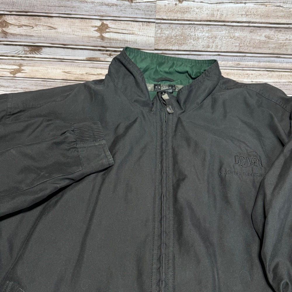 Nike Golf Mens‎ XL Black Full Zip Windbreaker Jacket Coca-Cola Nash Finch Co